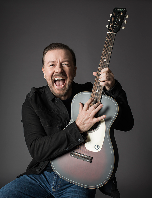 Ricky Gervais Gets his Gretsch on in ‘Guitar Aficionado’ – Gretsch